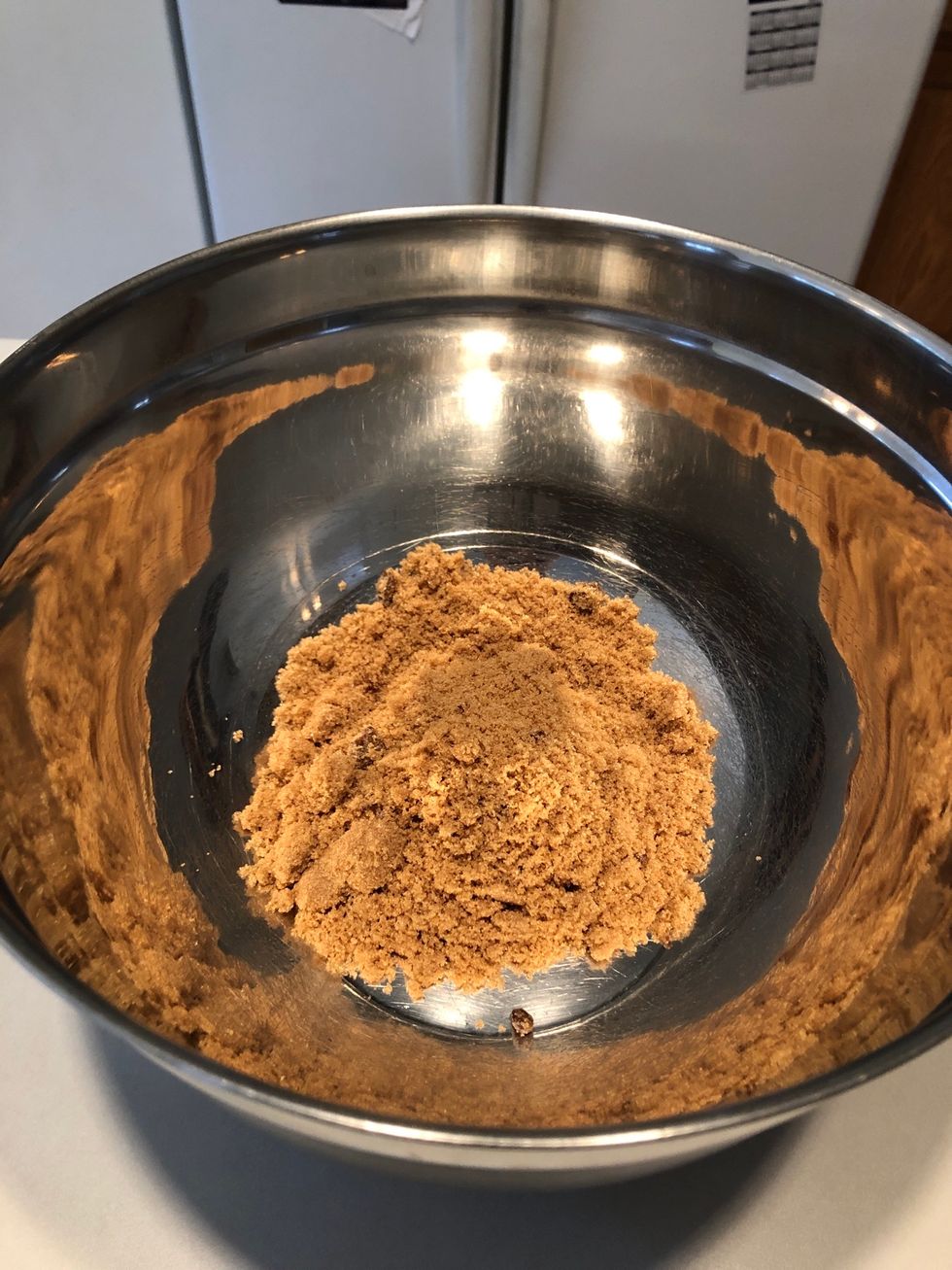 In a large bowl, add brown sugar.