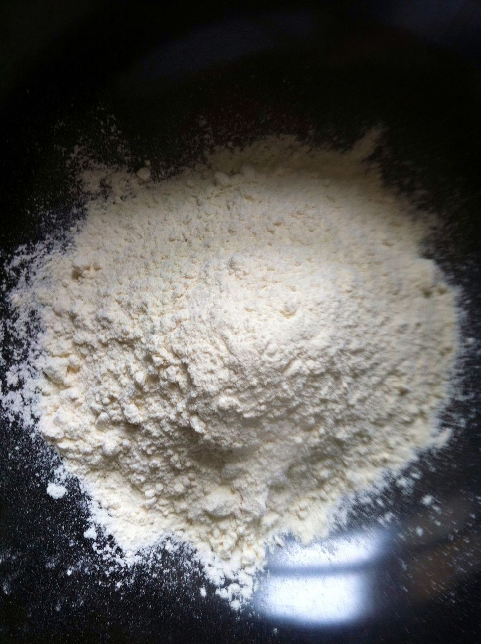In a large bowl add the flour :)