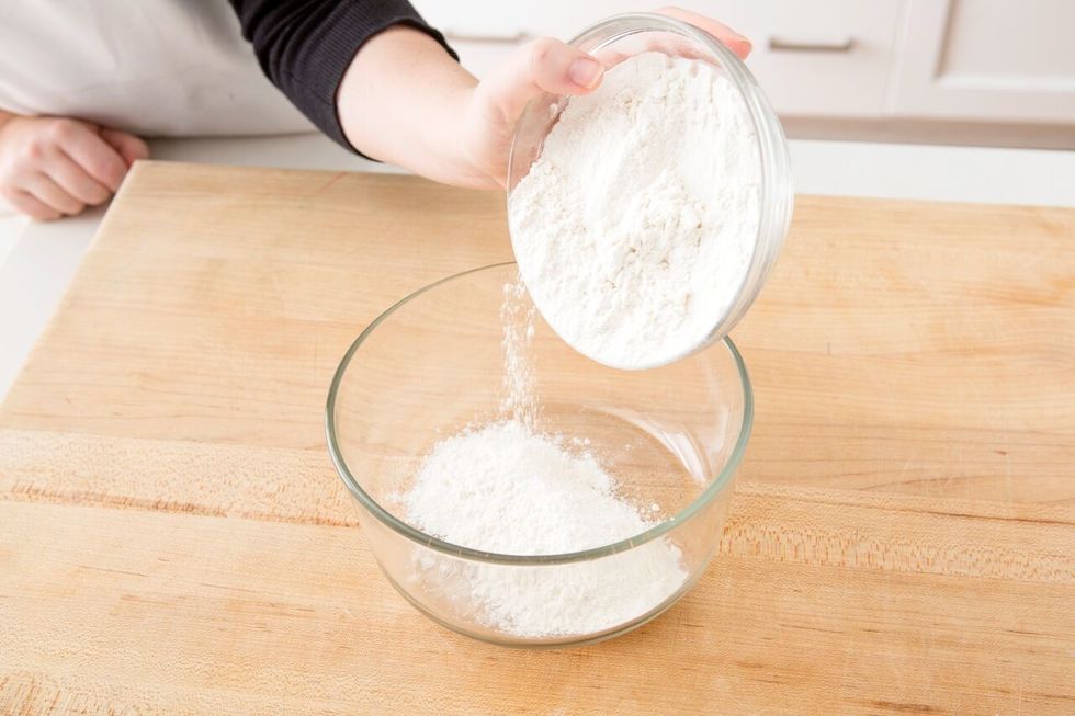 In a large bowl, add your flour.