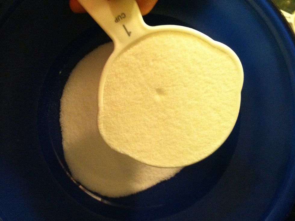 In a large bowl mix 2 cups sugar...