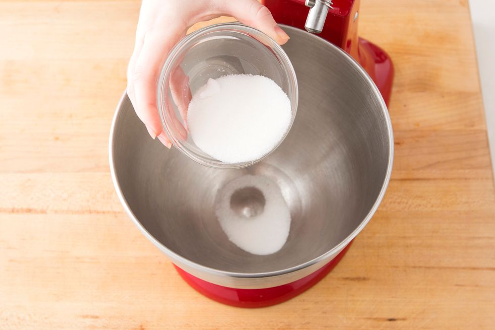 In a large bowl or stand mixer, add your sugar.