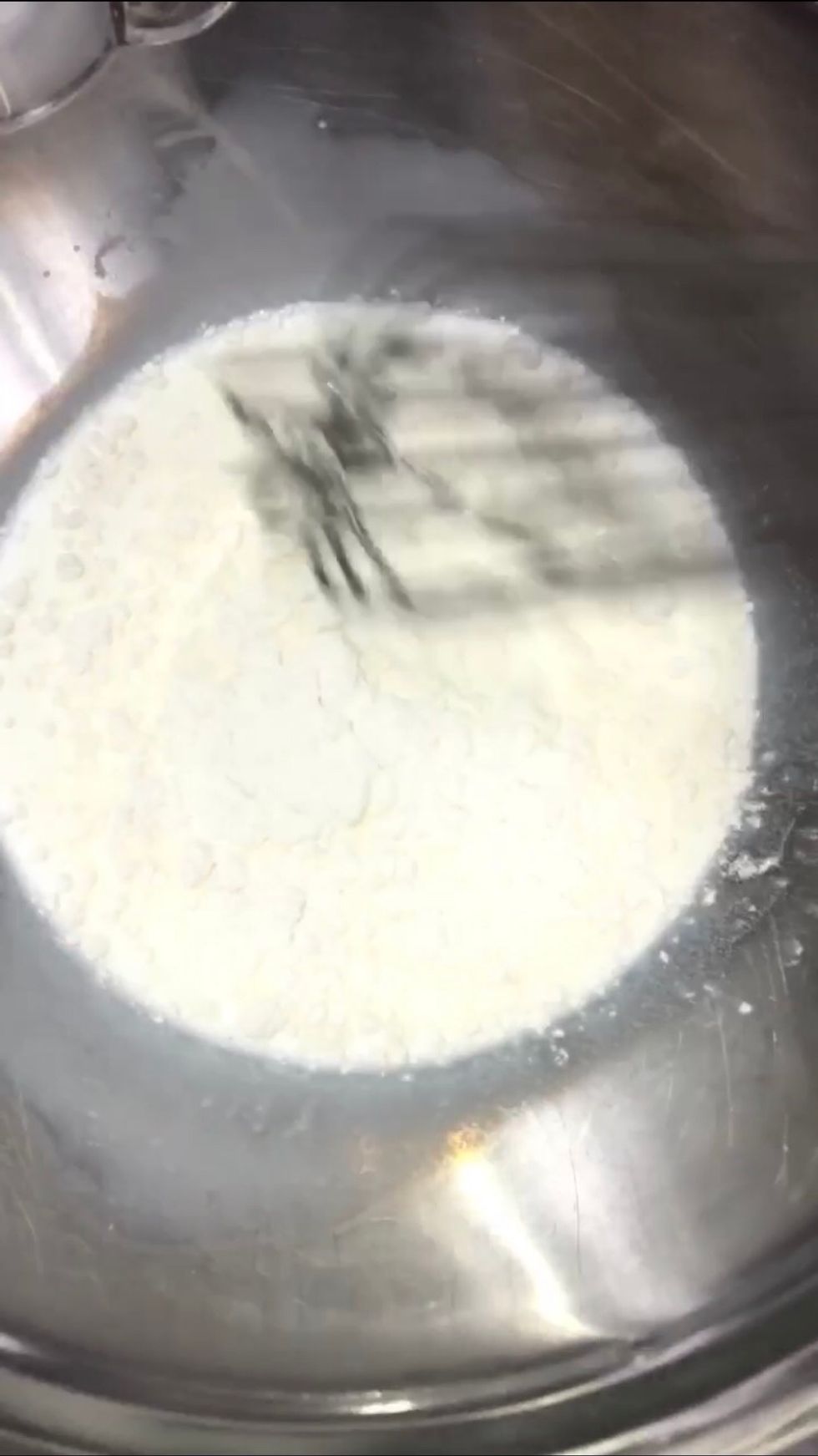 In a Large bowl whisk half of the half  and half and flour