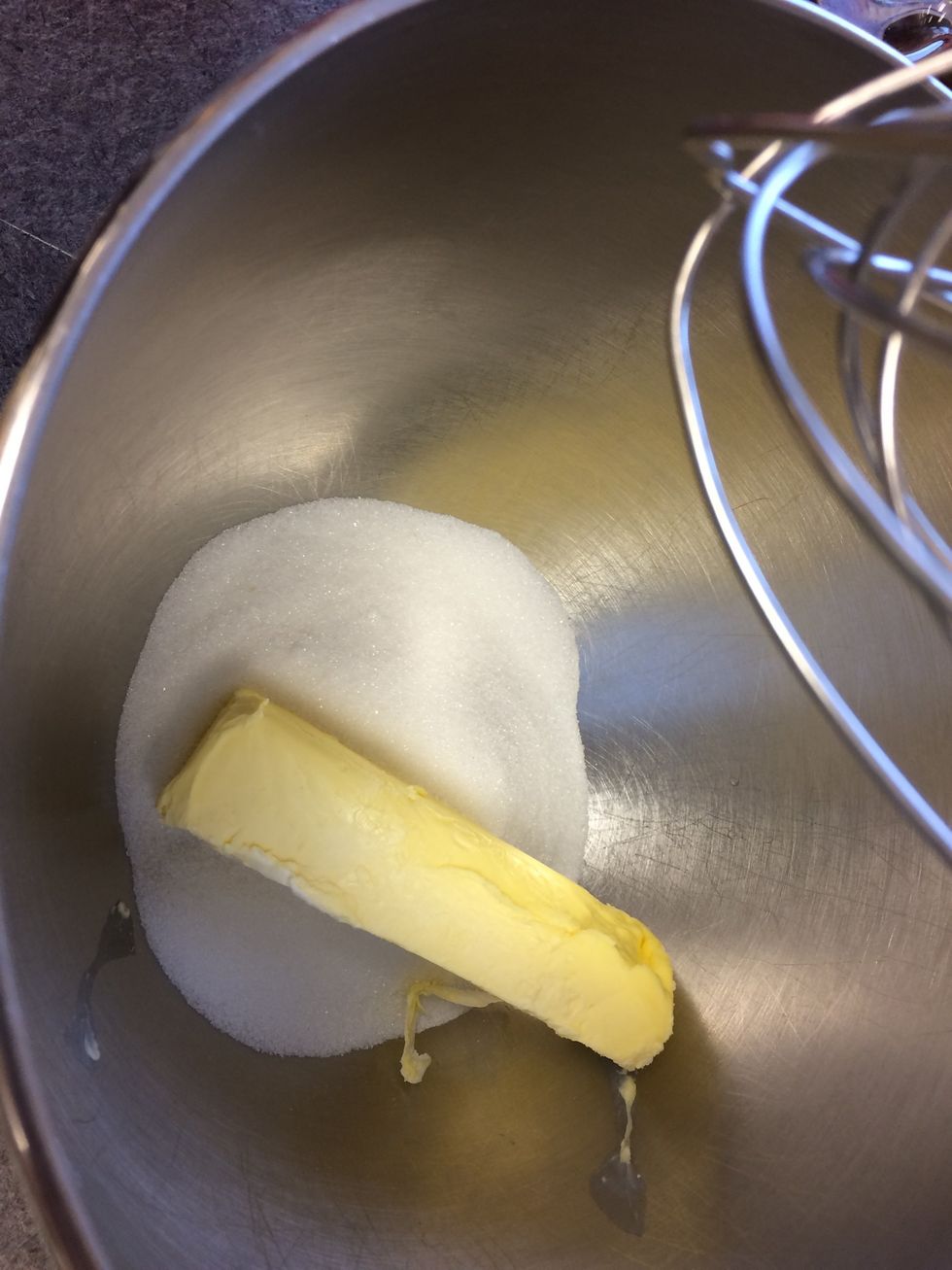 In a large bowl, with an electric mixer, beat butter and sugar until light and fluffy, 3 to 4 minutes.