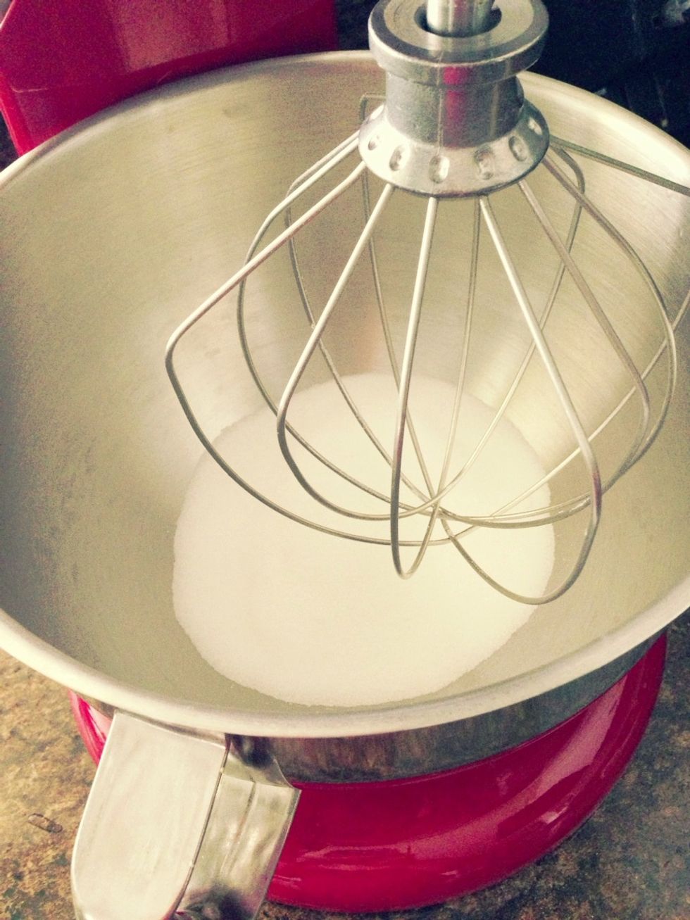 In a large mixing bowl, add the granulated sugar.