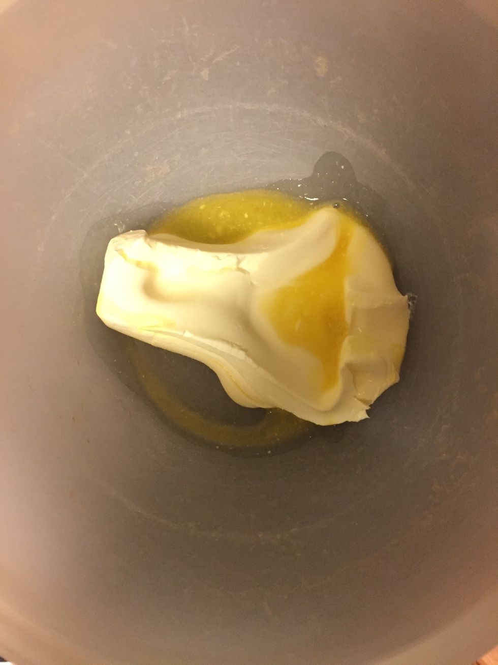 In a larger bowl, soften the stick of butter (I heat it up in the microwave for 15-20 seconds)