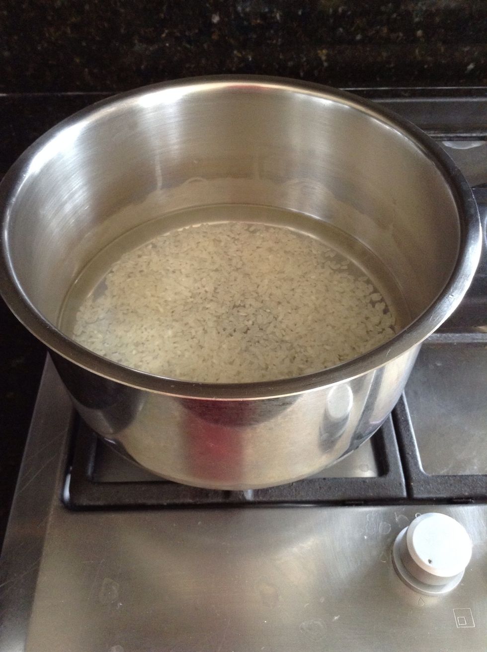 In a medium-size pot, bring the rice and 2 cups of water to a boil.