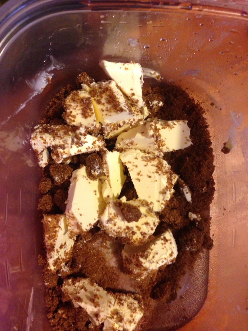 In a microwave safe bowl mix your butter and brown sugar and nuke for 2 minutes \ud83d\ude0b