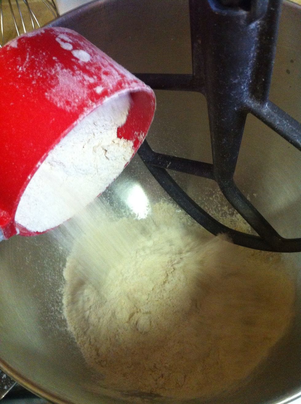 In a mixer, add flour.....