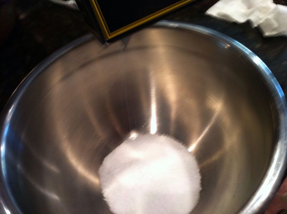 In a mixing bowl, add salt and some of the apple cider. Whisk briskly to dissolve salt. Add more cider.