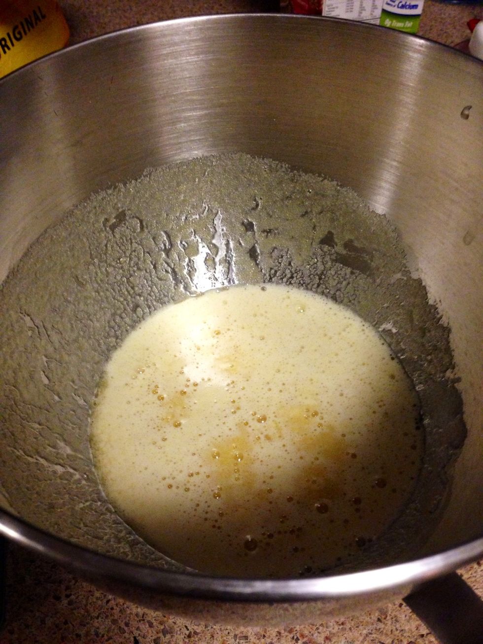 In a mixing bowl combine sugar, Mc Guinness Creme De Cacao, and eggs lightly with a whisk until all ingredients are throughly mixed and set aside.