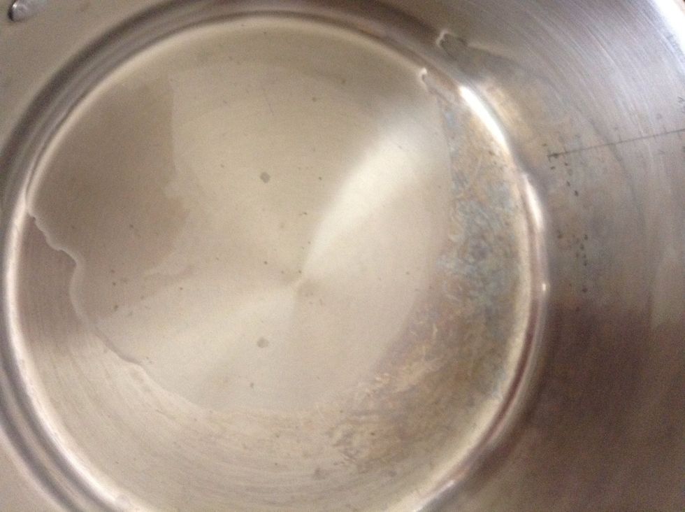 In a pan on medium heat..add a little bit of cooking oil. Let it warm up..not too hot or the flour mixture will form little balls.