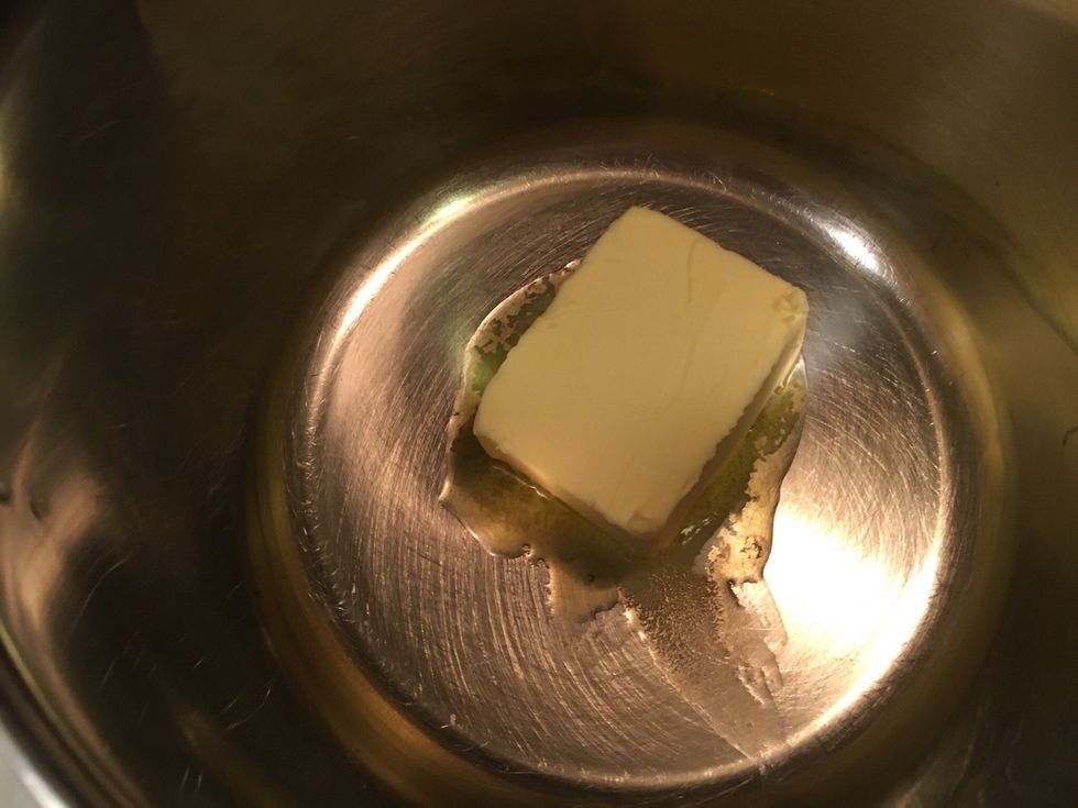In a pot melt butter on low temperature.