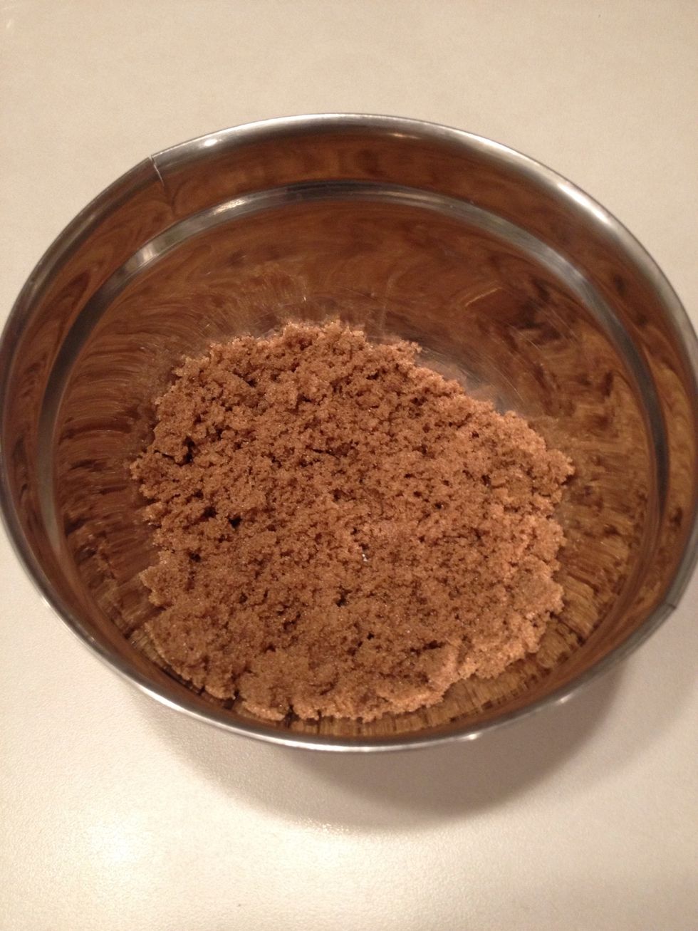 In a separate bowl, add 1/3 c. brown sugar.