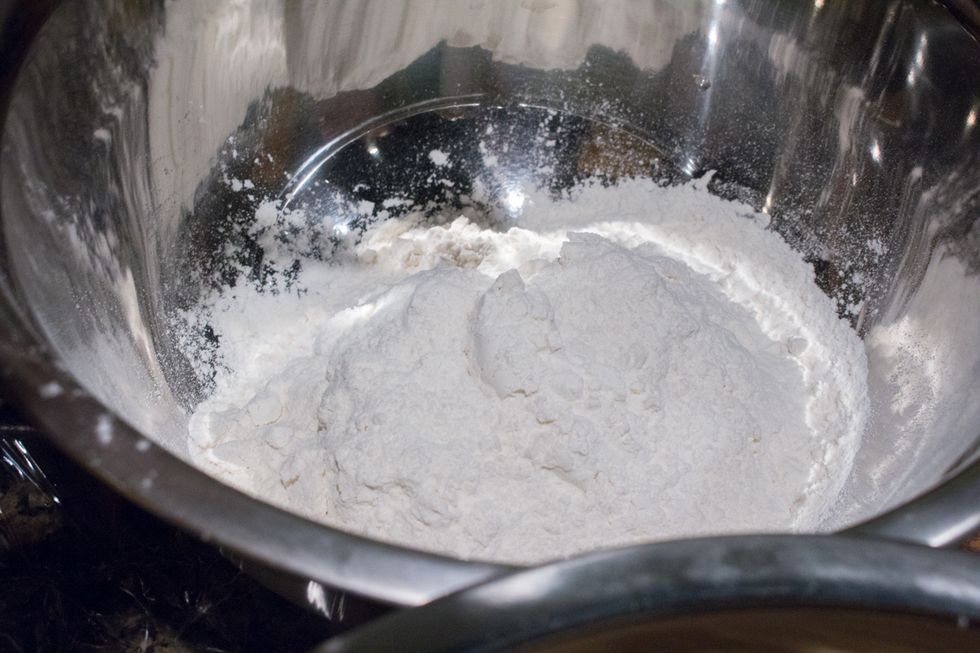 In a SEPARATE bowl, add 2 cups of all-purpose flour.