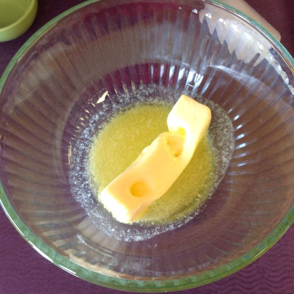 In a separate bowl, add softened butter