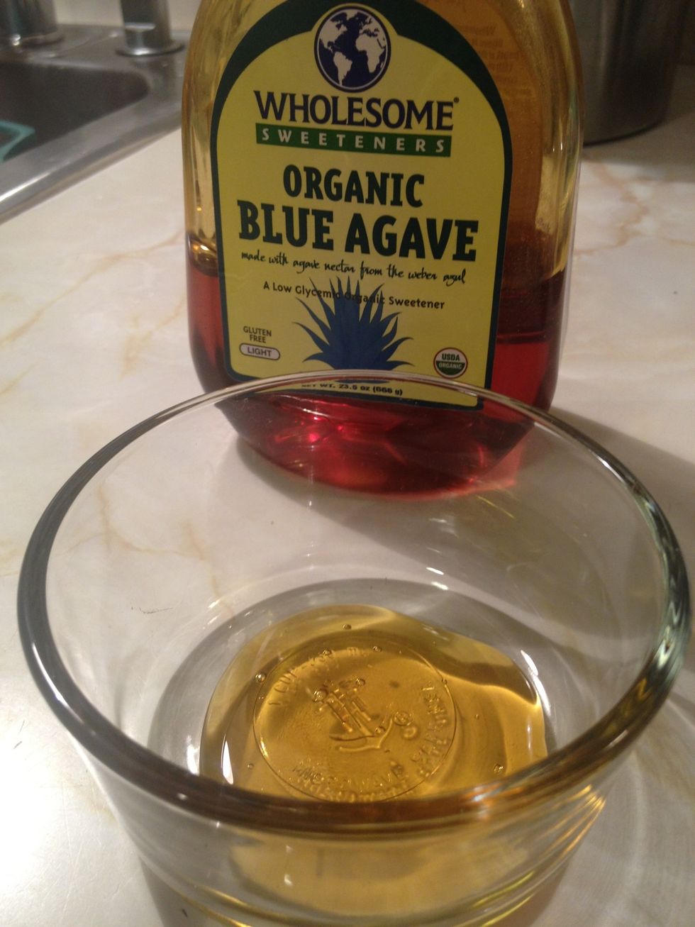 In a separate bowl add some Agave or sugar