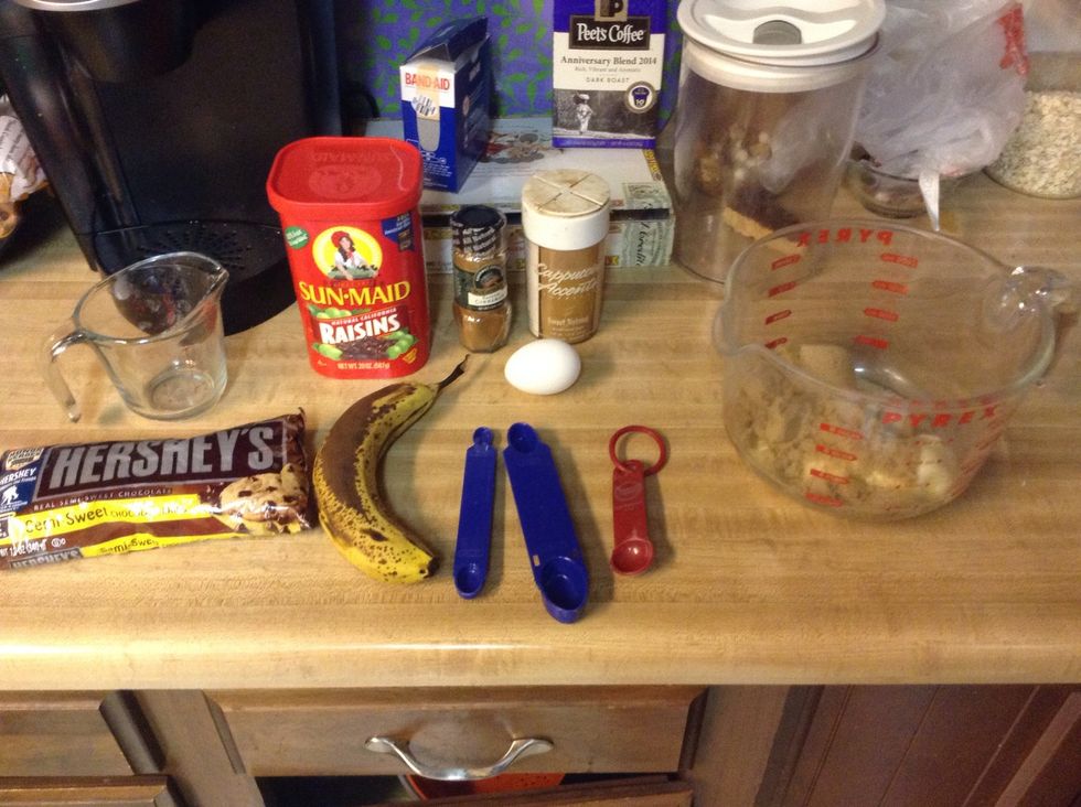 In a separate bowl add your wet ingredients. Remember to keep your area clean.