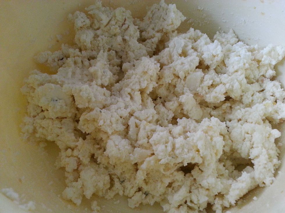 In a separate bowl, combine ricotta, Parmesan, shallots, garlic,dill and lemon zest. Combine well.