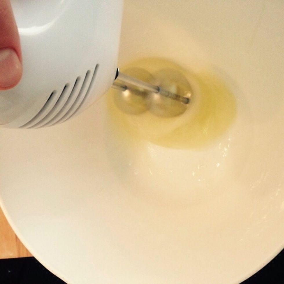 In a separate bowl whisk the whites