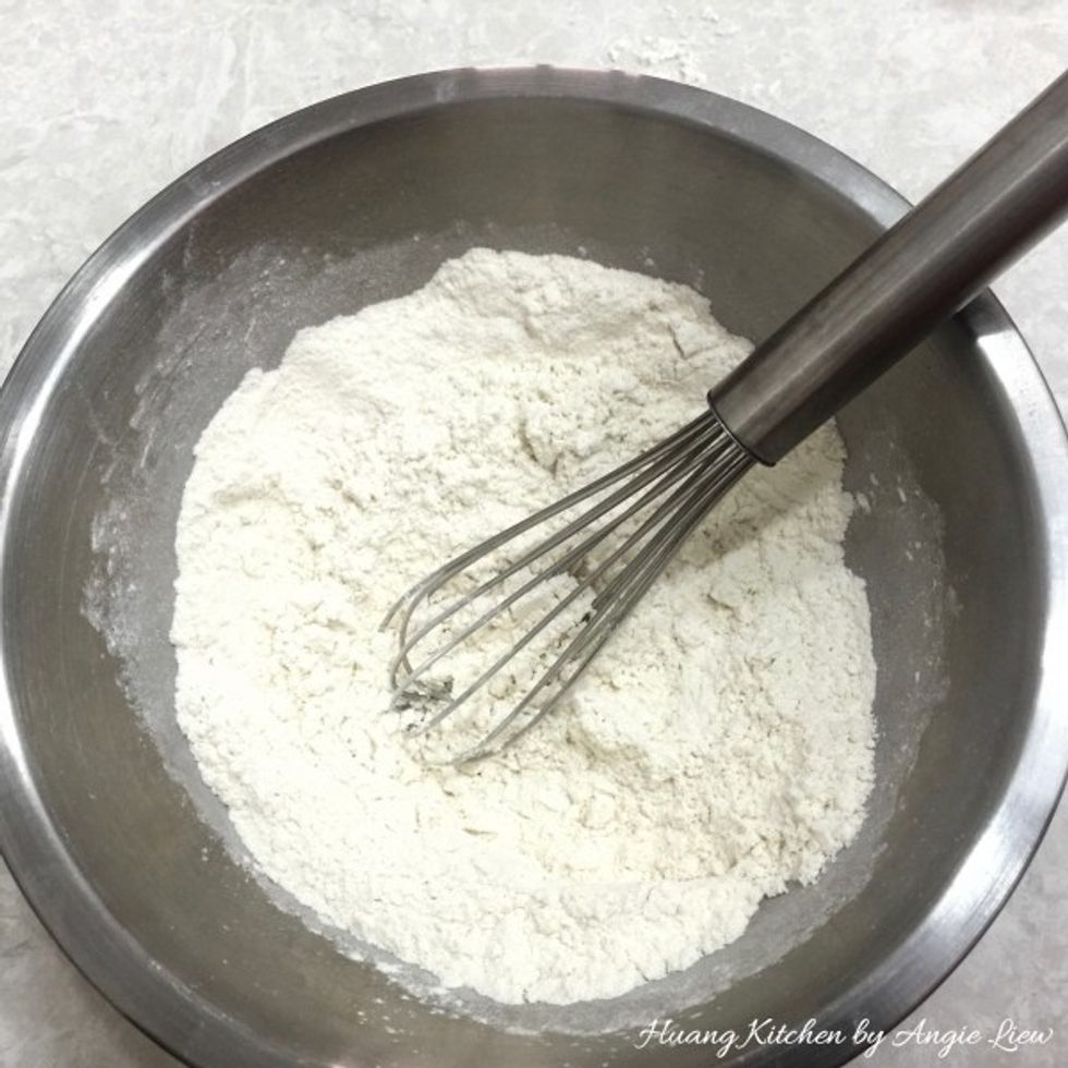 In a separate bowl, whisk together the all-purpose flour and salt. And we're ready to make the cookies.