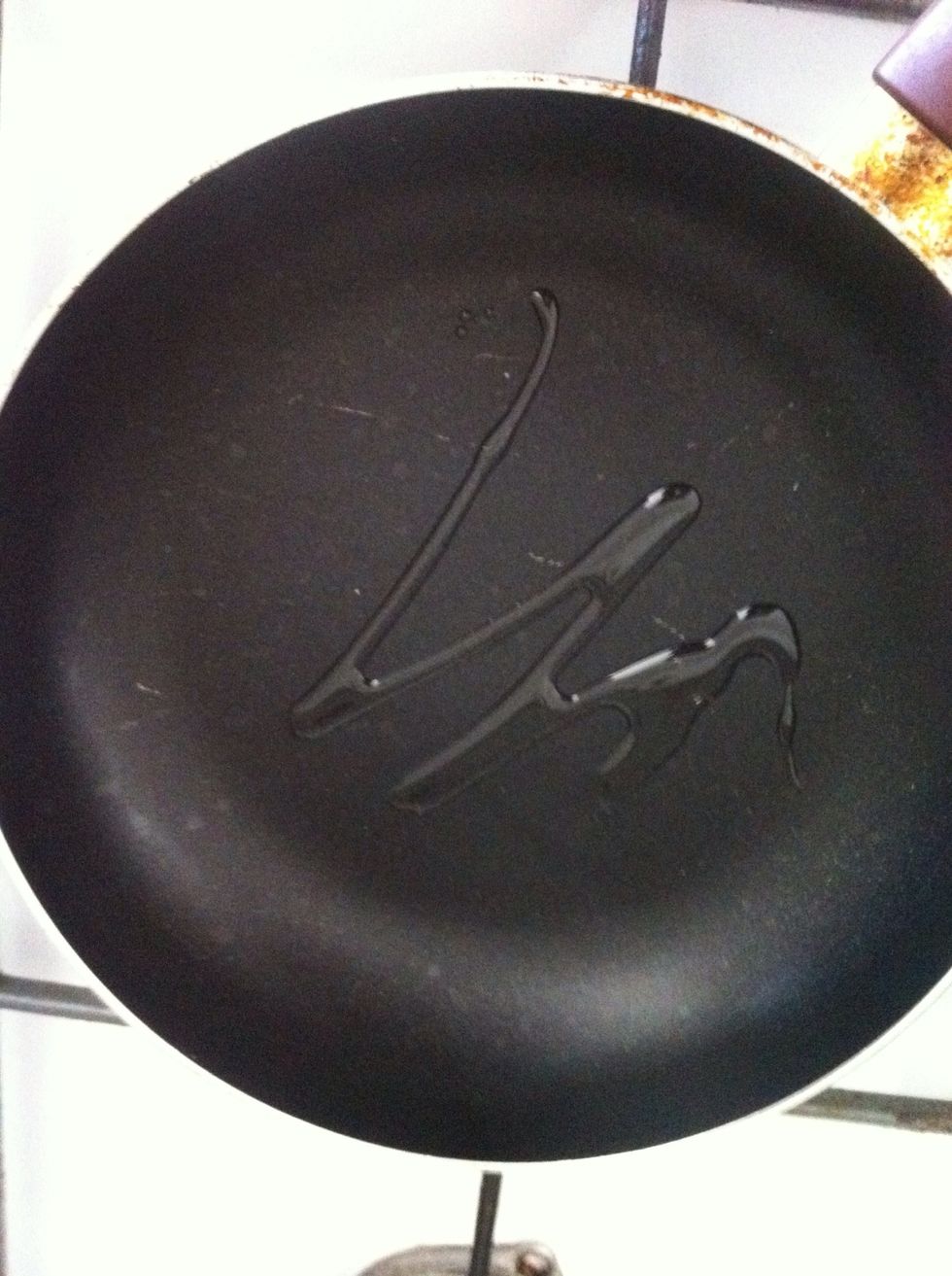 In a separate pan, add oil and wait for it to heat up.