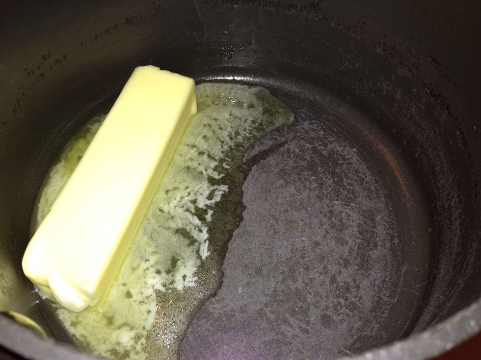 In a separate pan, melt the stick of butter