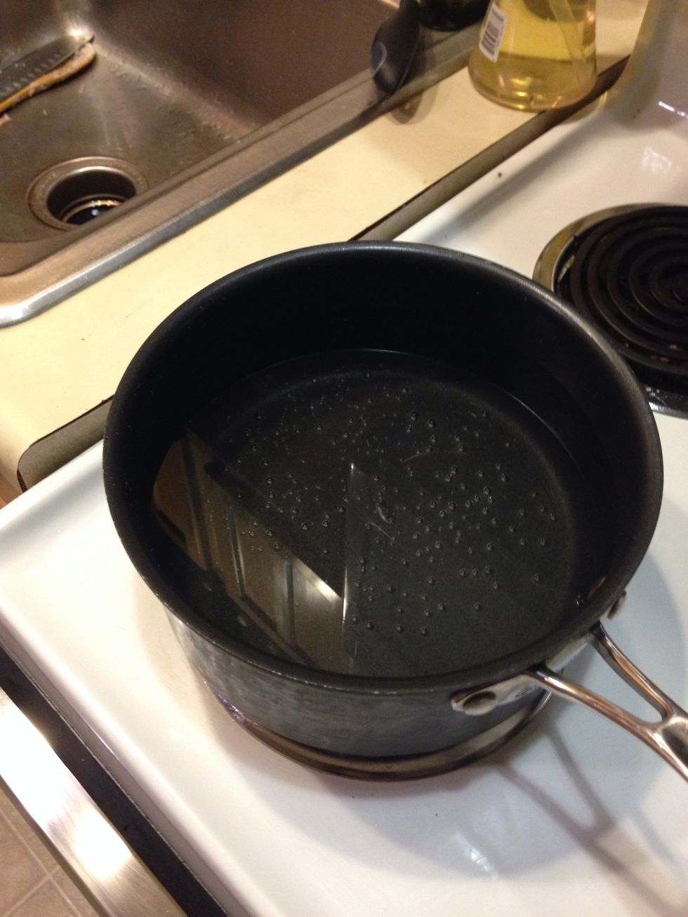 In a separate pot add water and bring to a boil. Don't forget to salt the water.