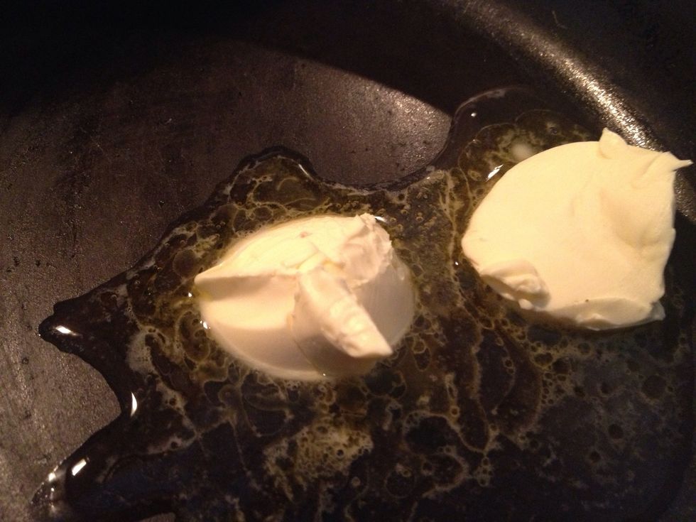 In a separate skillet. Melt 2 Tbs butter.