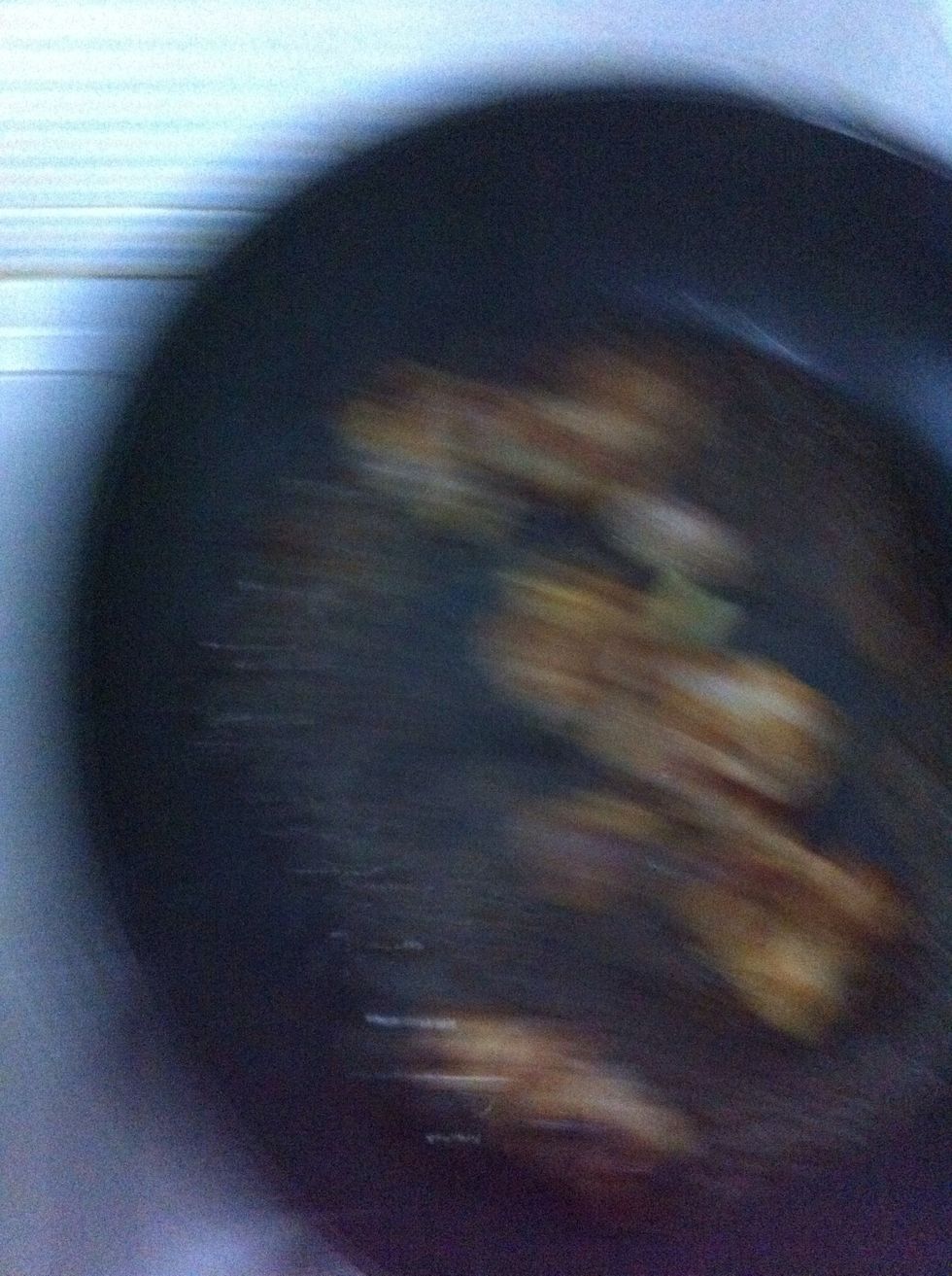 In a skillet.When it\u2019s hot, place the chicken n the marinade(burn easily so try not to add any liquid in the pan+Do not throw away the marinade)Grill until brown then flip so the skin side faces up.\ud83d\udd25