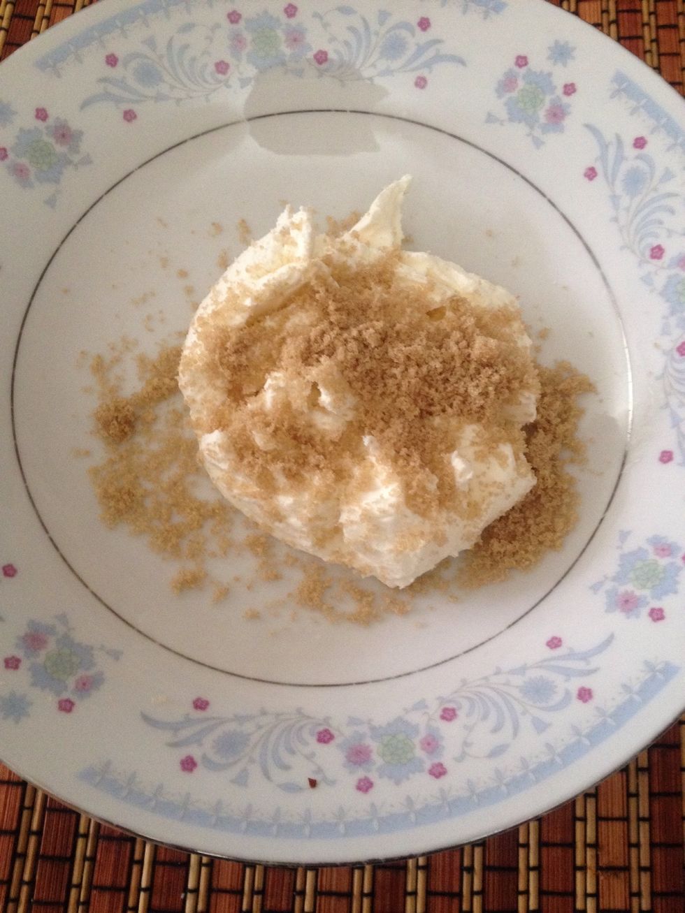 In a small bowl add your cream cheese, lightly sprinkle your brown sugar making sure there are no clumps