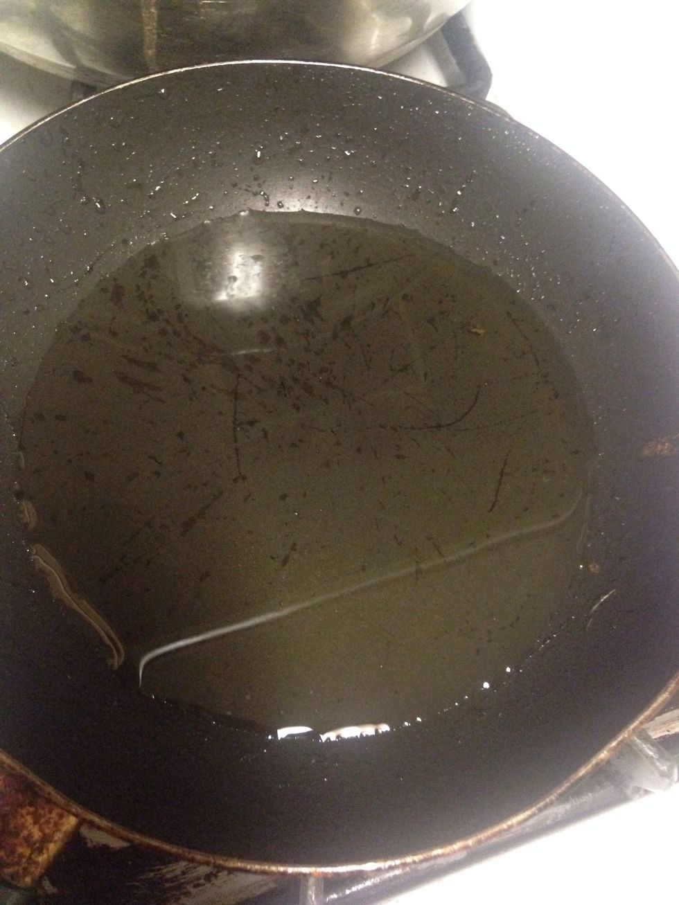 In a small pan out a little oil and let it heat a bit but not to much or the oil will start jumping