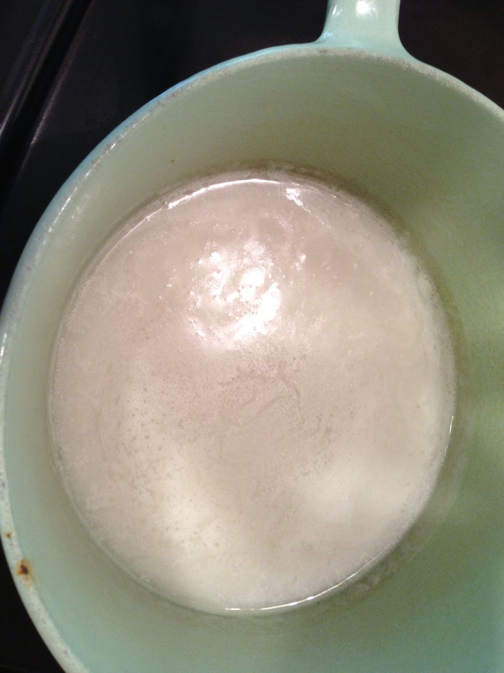 In a small sauce pan over medium heat, bring the remaining 1cup coconut milk to a simmer (be sure not to boil) Once it comes to a simmer, remove the pan from the heat immediately!