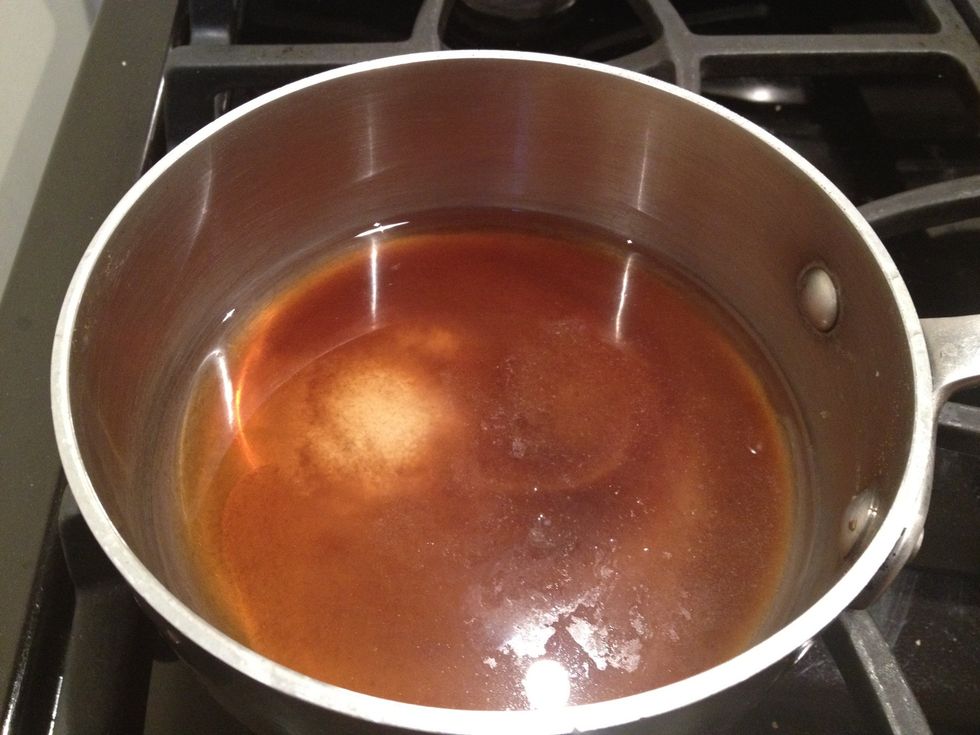 In a small saucepan, combine 1/2 cup brown rice vinegar, 1/2 teaspoon salt, and 3 tablespoons brown sugar. Heat on medium, stirring, until the sugar had dissolved.