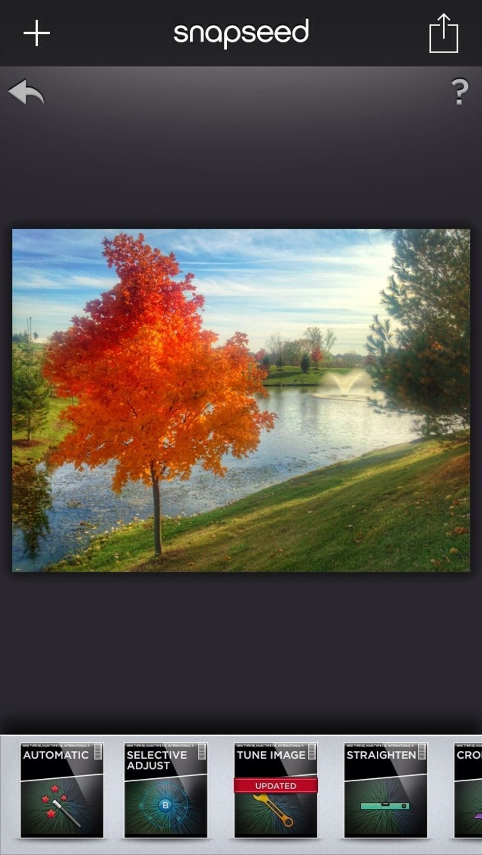 In addition to black/white, vintage, drama and HDR, Snapseed is equipped with many other features including, Retro, Grunge, Center Focus, Tilt-shift, and Frames.