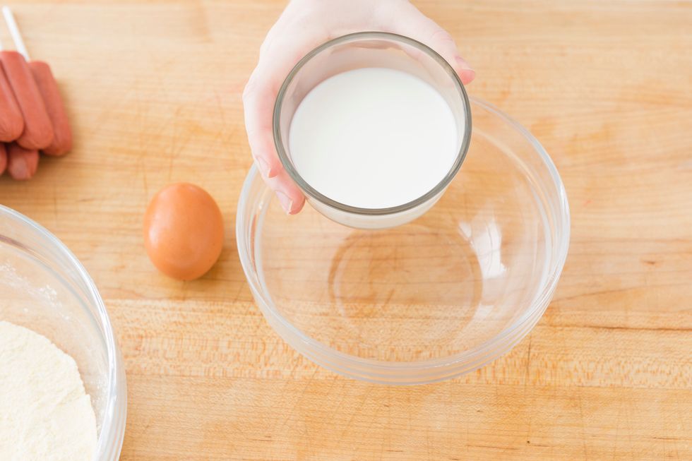 In another bowl, add your milk.