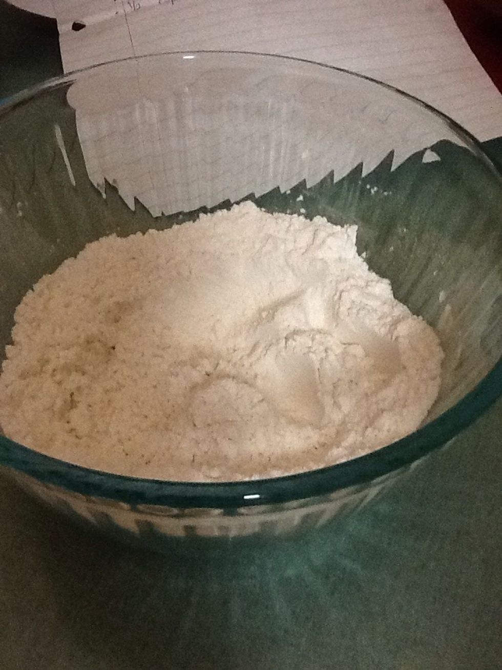 In another bowl mix flour, baking soda, and salt together.