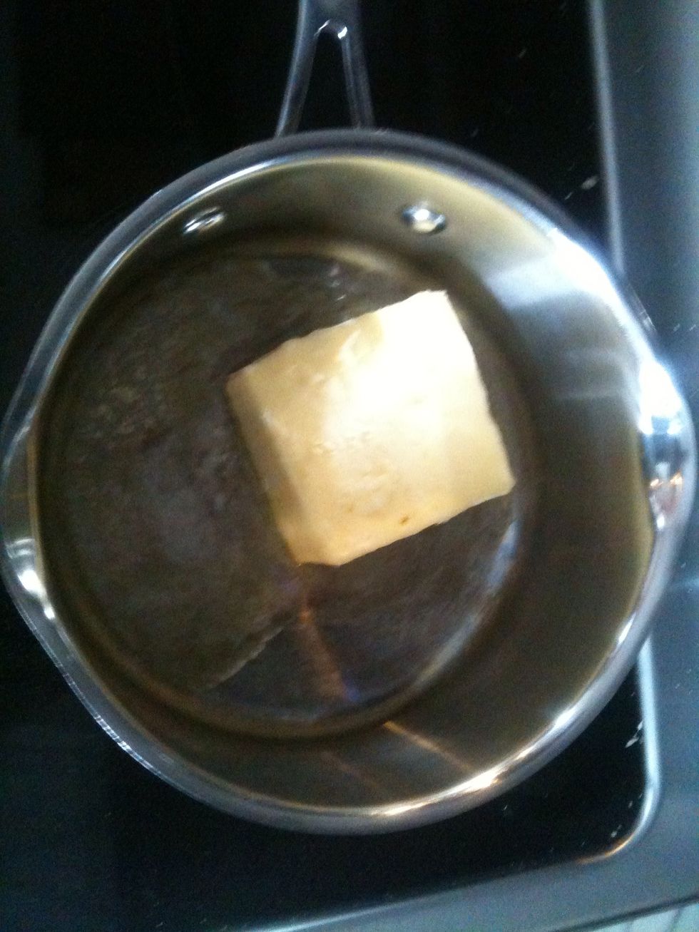In another pot melt the butter.