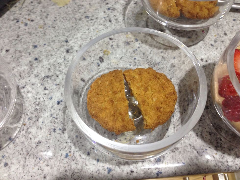 In any chosen desert dish add either bought or home made Anzac biscuits on the bottom.