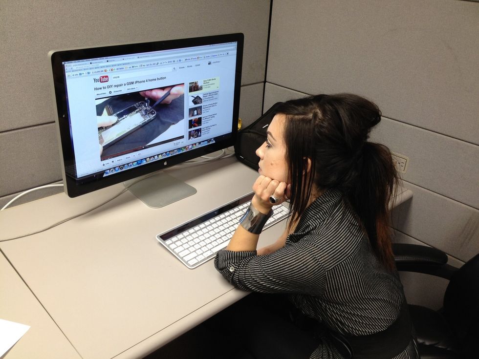 In between visits to the hospital to be by David's side and her full time government job, Stephanie spent hours in her cubicle at home watching videos of iPhone repairs.