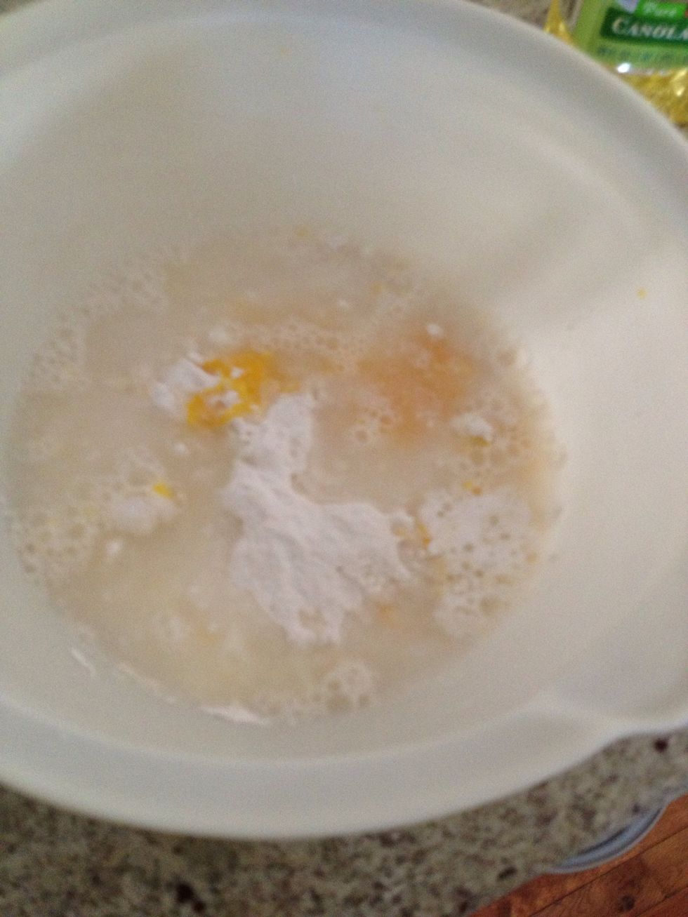 in bowl, add water