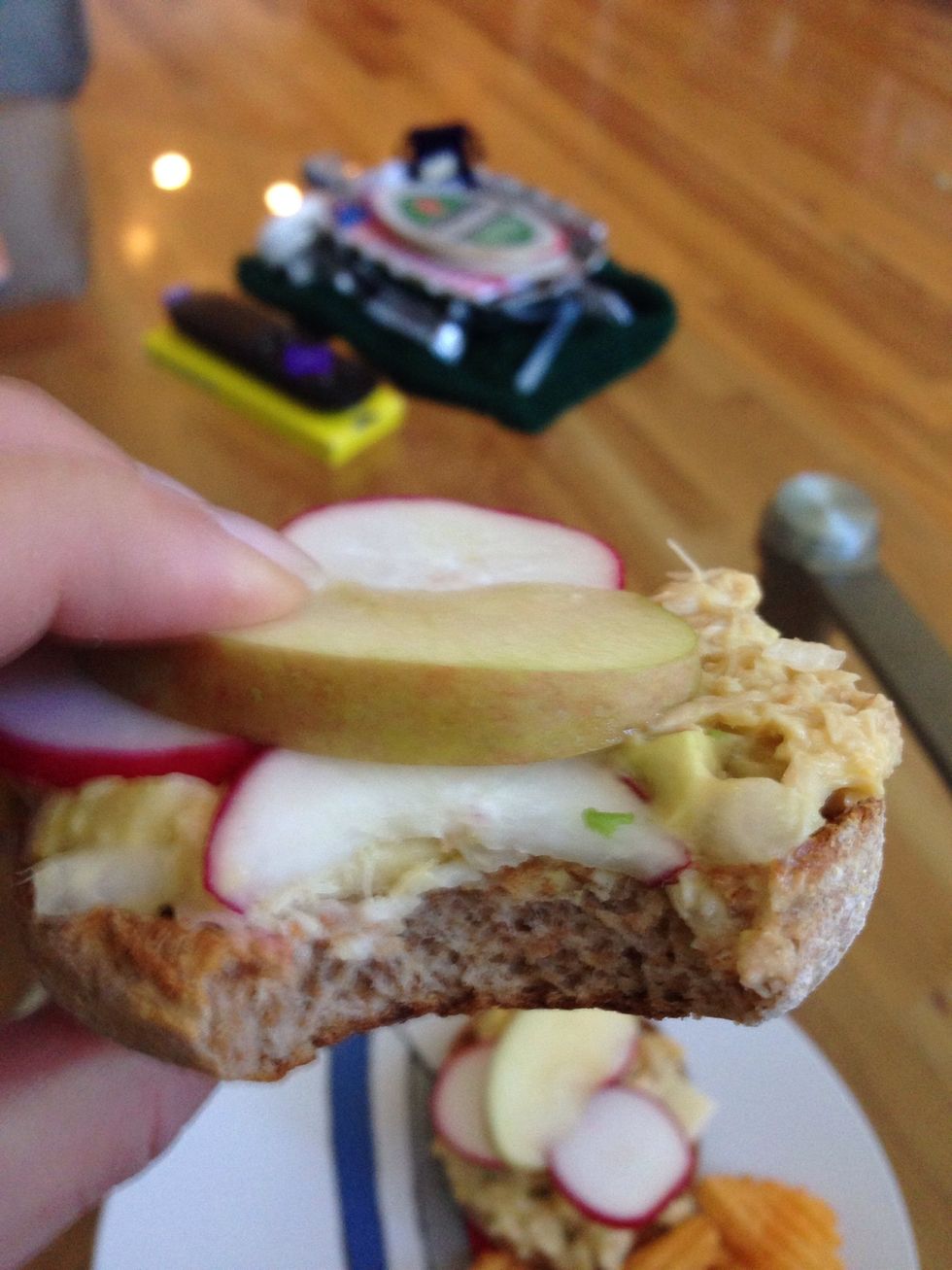 In case you are wondering how to eat the open faced sandwich. You can also just make a regular closed sandwich :)