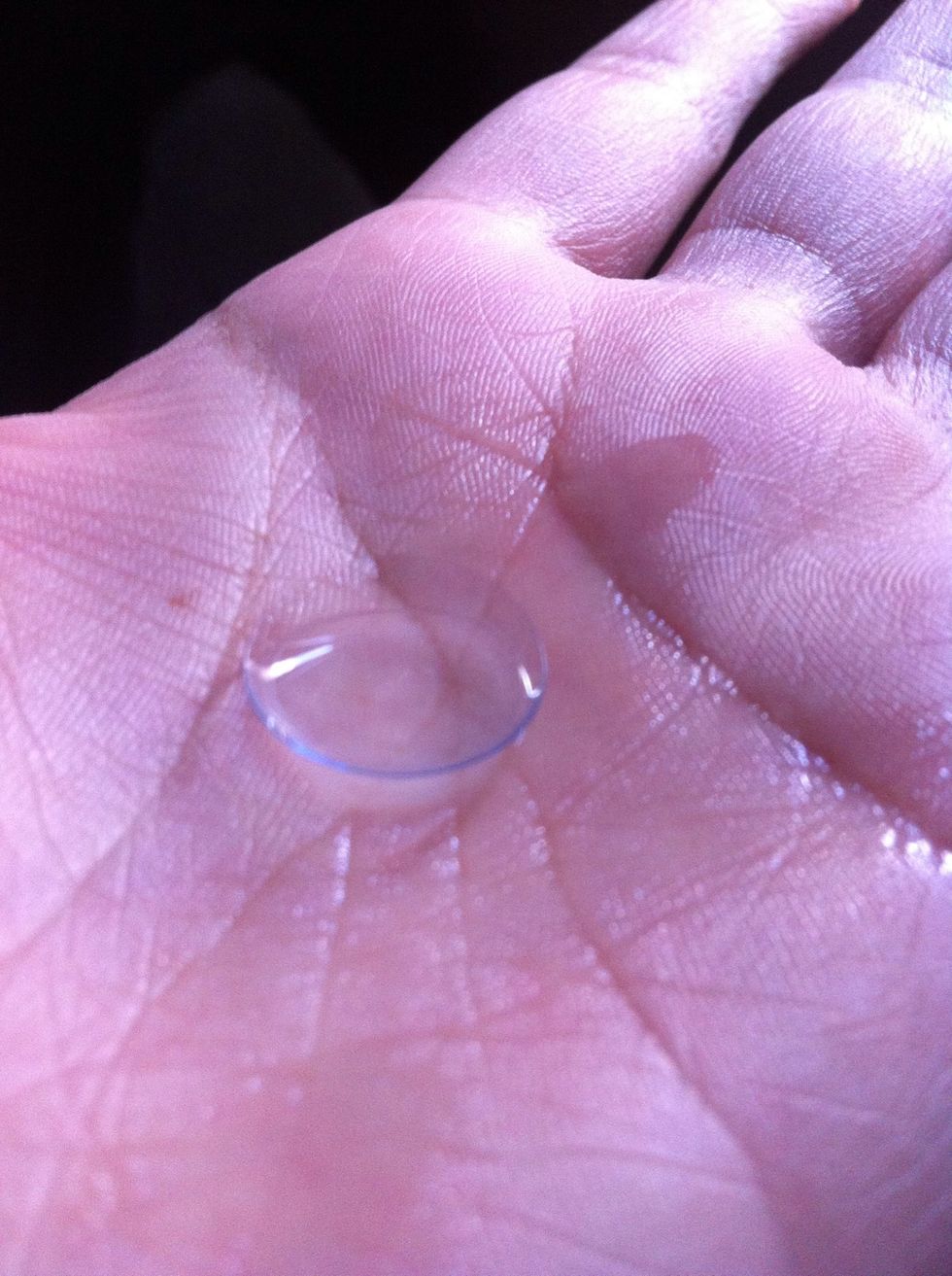 In case you drop the contact, add some solution to the center in the palm of your hand, and rub gently in circles. This should help sanitize it from any bacteria