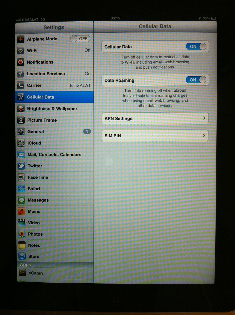 In Cellular Data, tap on APN Settings