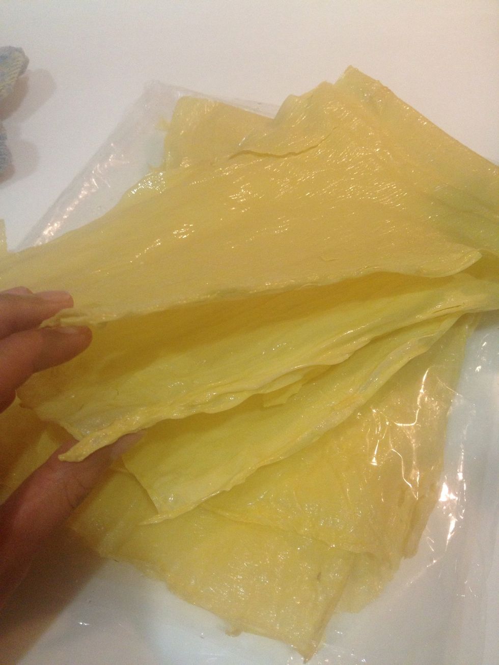 In Chinese, this is known as Fu Chok. Also known as tofu skin, yuba, bean curd skin, bean curd sheet or bean curd robes. Make sure is the paper thin type.