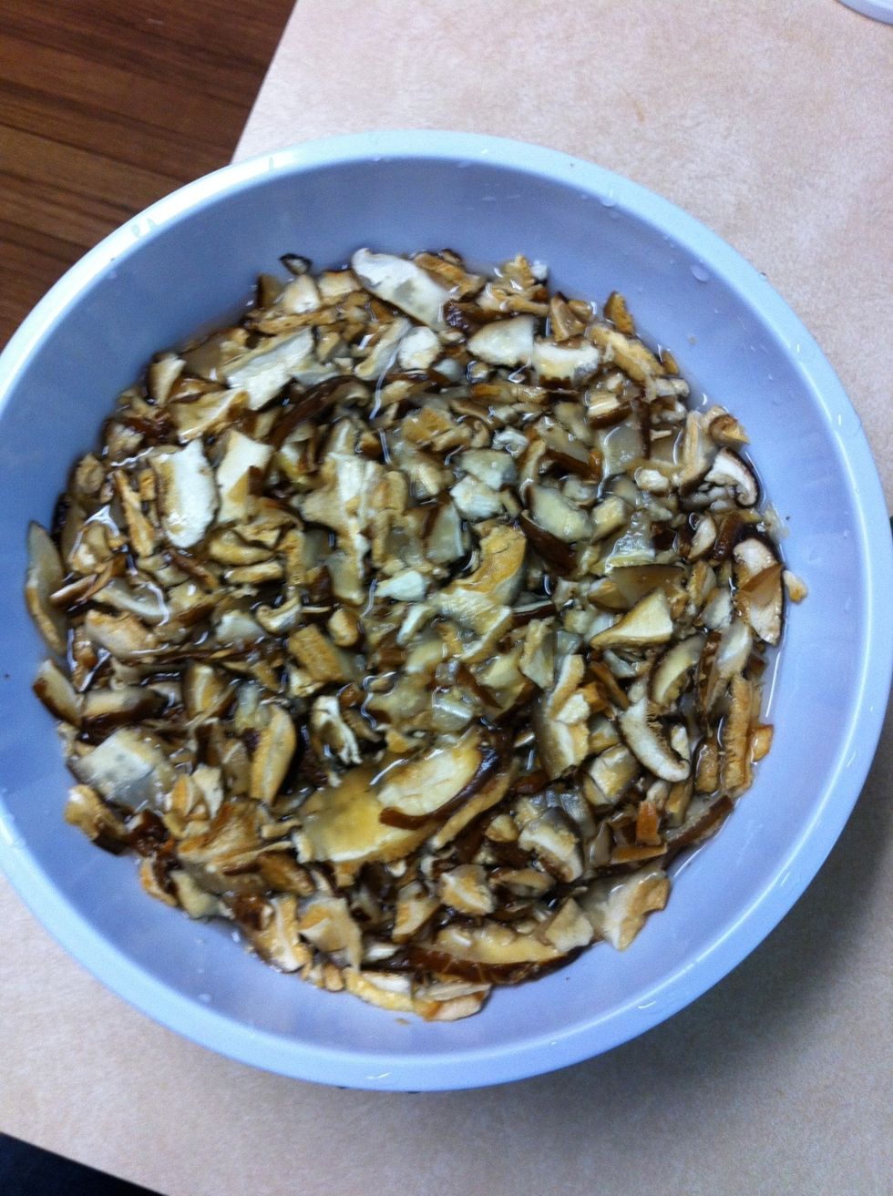 in dry mushrooms add water