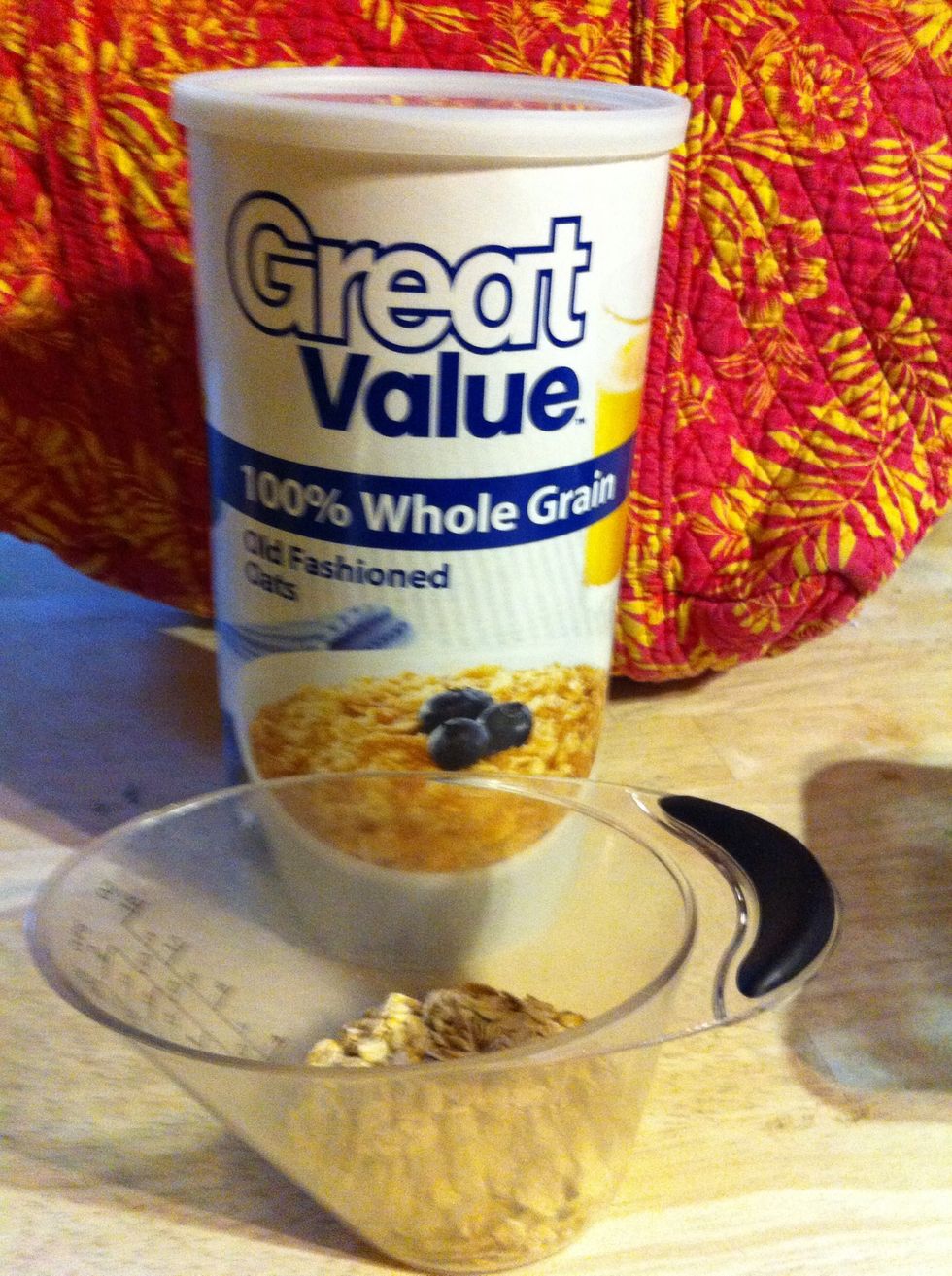 In each Baggie, add 1/3 cup oats...