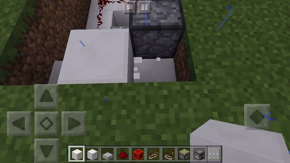 In front of the quartz block, place a sticky piston. After that, place a quartz block next to the original quartz block. Destroy the original block.