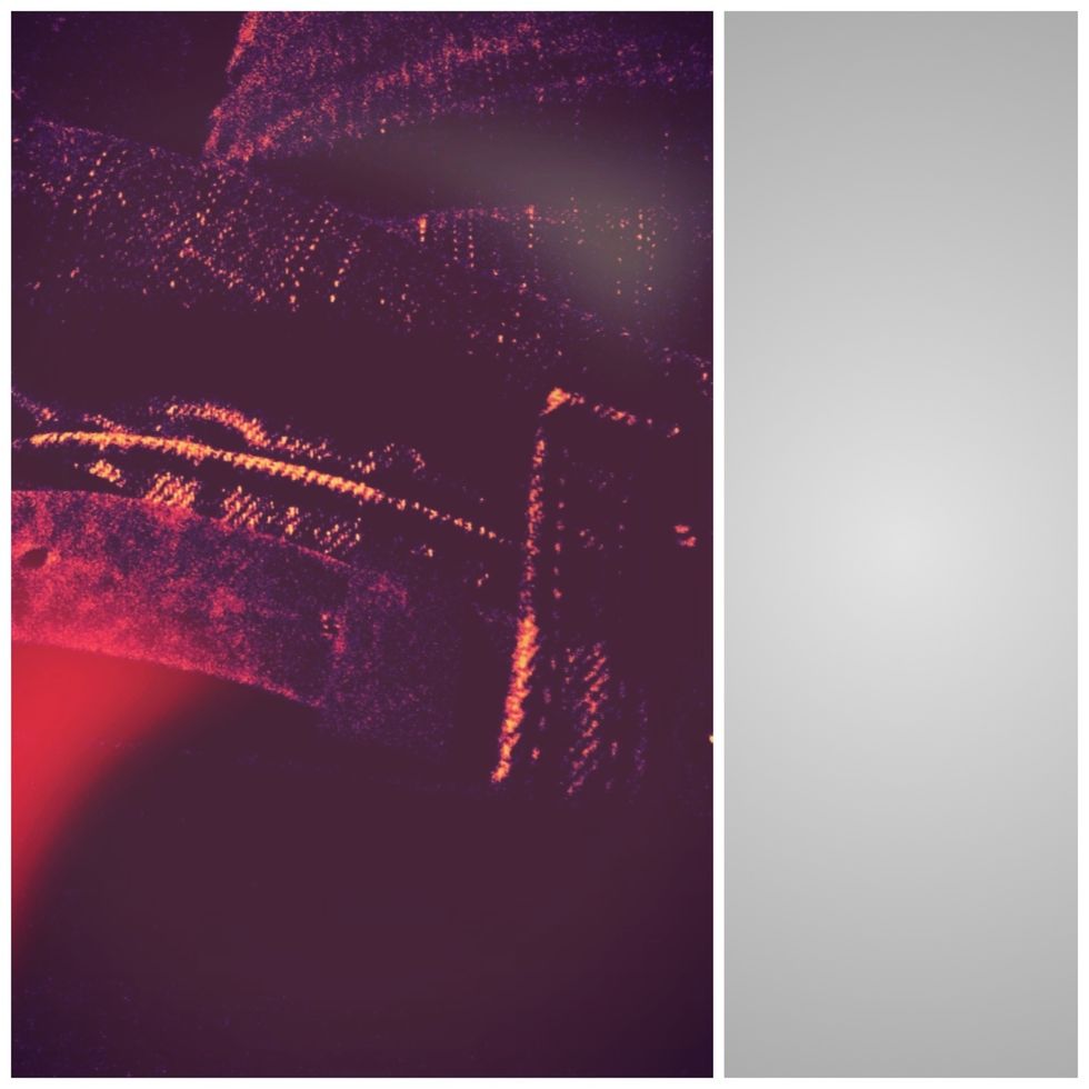 In Fuzel, make a custom split frame (very important). Upload the most recent version of the photo and add the Barcelona effect. Save to camera roll.