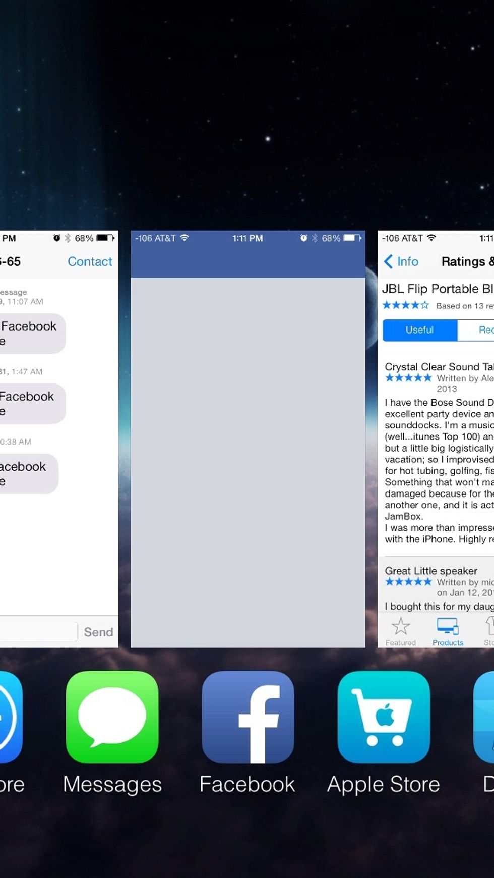 In iOS 7 when you double tap the home button, you now have the icon and the screen shot card.