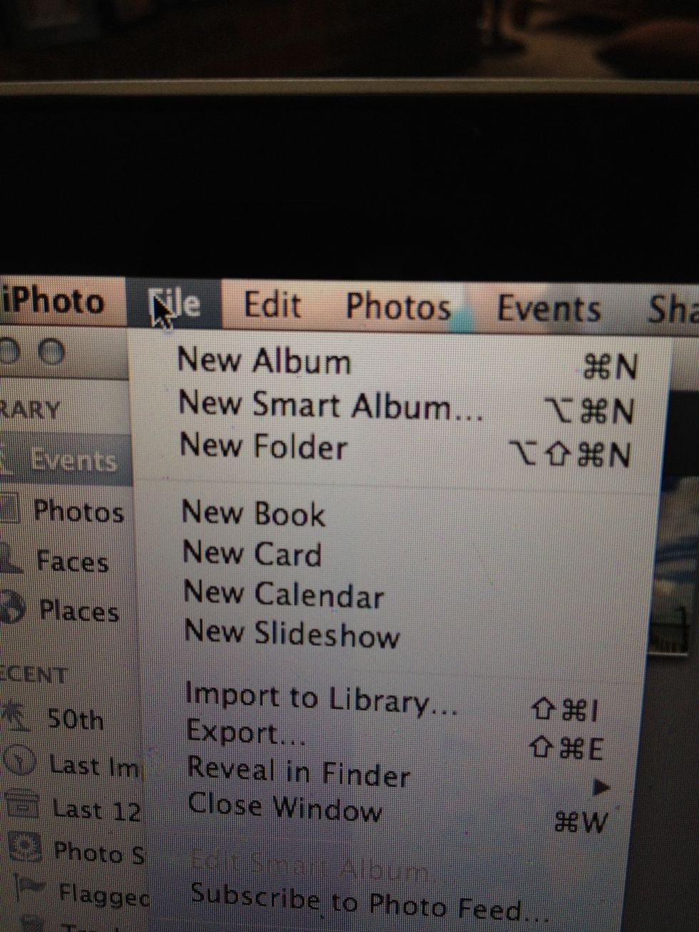 In iPhoto- you need to create a NEW ALBUM.